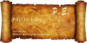 Péli Edit névjegykártya